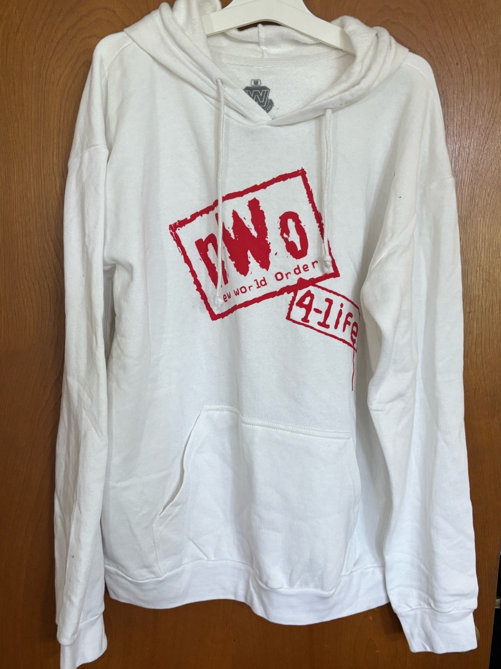 WWE White Hoodie with Red nWo Graphic